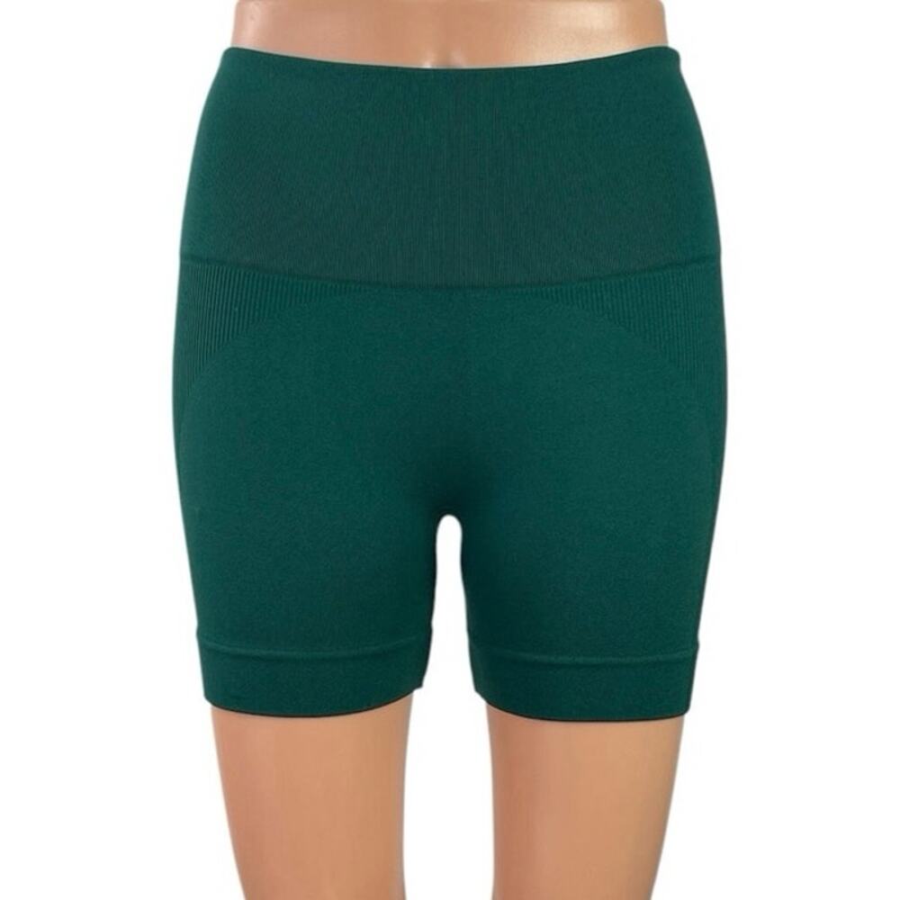 SET Active SculptFlex Green Skinny Yoga Gym Athletic Activewear Biker Shorts S